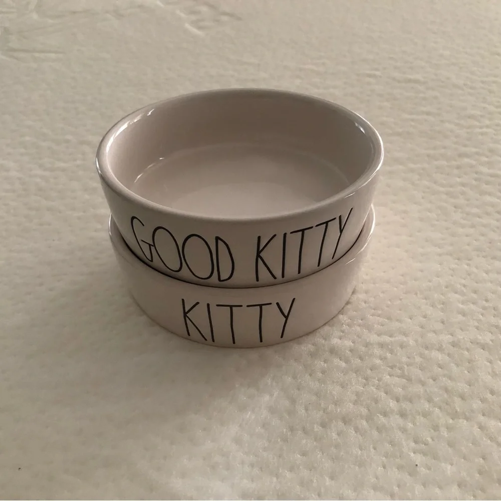 Rae Dunn Pet Bowls  Good for cat or small dog (X2)